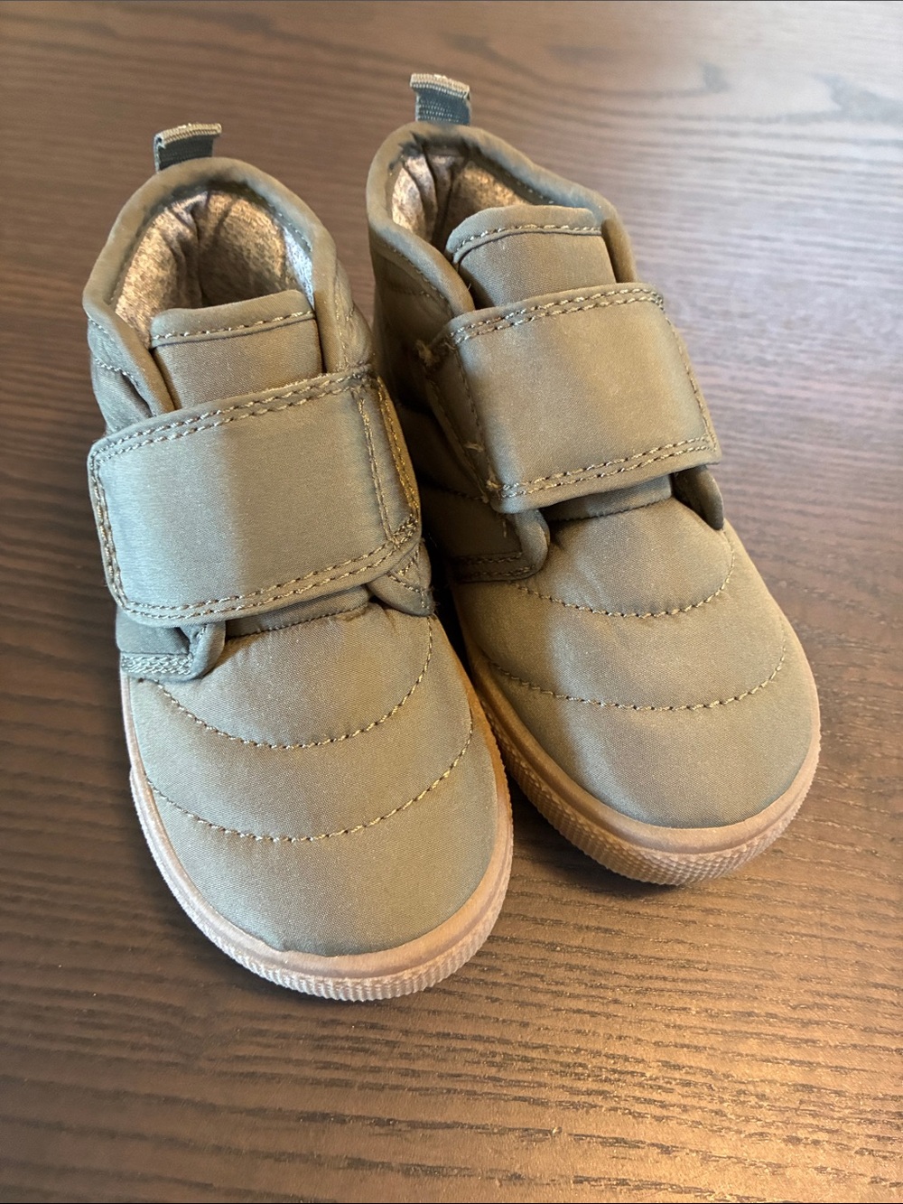 Carter's Olive Quilted Hook-and-Loop Sneakers